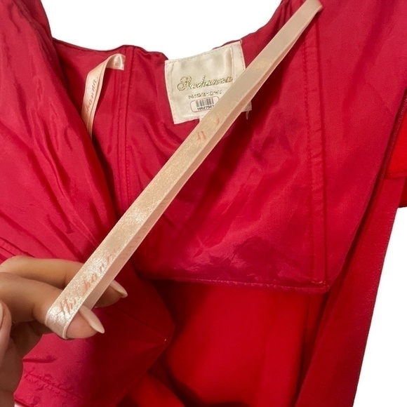 Shoshanna Midnight Poppy Strapless High-Low Gown Hem and Bust Ruffle Size 2 - Picture 9 of 11